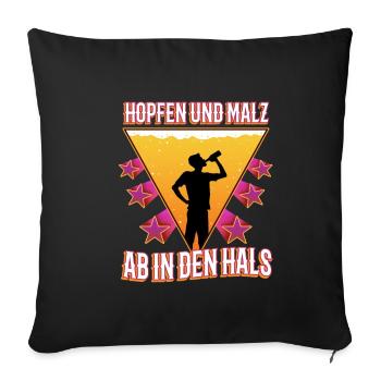 Hops and malt - Sofa pillowcase 17,3'' x 17,3'' (45 x 45 cm) - black - Front