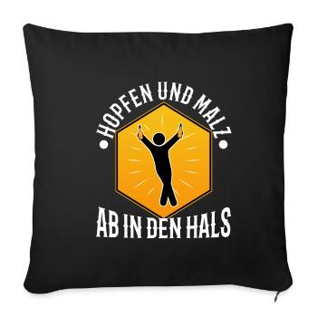 Hops and malt - Sofa pillowcase 17,3'' x 17,3'' (45 x 45 cm) - black - Front