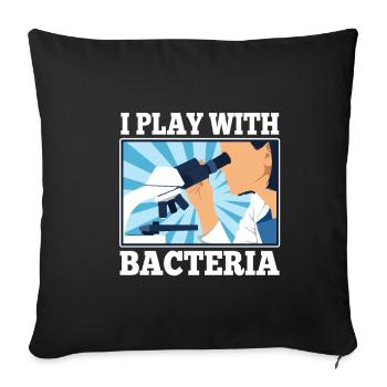 Je joue avec les bactéries - Housse de coussin décorative 45 x 45 cm - noir - Devant
