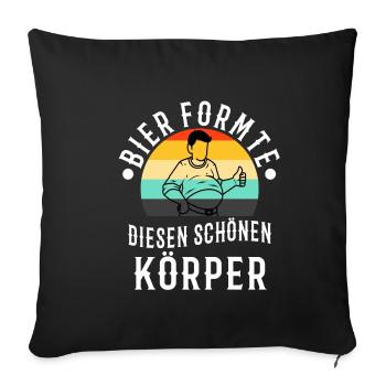 La bière a façonné ce beau corps - Housse de coussin décorative 45 x 45 cm - noir - Devant