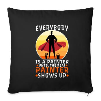 Tout le monde est peintre jusqu’au vrai peintre - Housse de coussin décorative 45 x 45 cm - noir - Devant