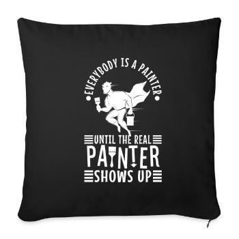 Tout le monde est peintre jusqu’au vrai peintre - Housse de coussin décorative 45 x 45 cm - noir - Devant