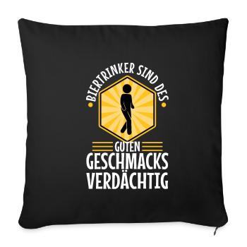 Les buveurs de bière sont soupçonnés d’avoir bon goût - Housse de coussin décorative 45 x 45 cm - noir - Devant