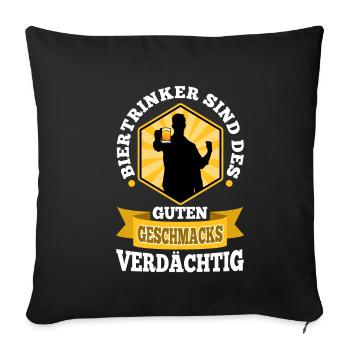 Les buveurs de bière sont soupçonnés d’avoir bon goût - Housse de coussin décorative 45 x 45 cm - noir - Devant