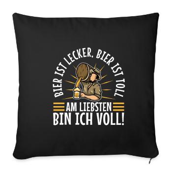 La bière est délicieuse, la bière est excellente, de préférence - Housse de coussin décorative 45 x 45 cm - noir - Devant
