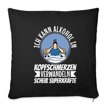 Turn alcohol into a headache - Sofa pillowcase 17,3'' x 17,3'' (45 x 45 cm) - black - Front
