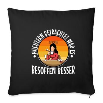 Mûrement réfléchi, il valait mieux l’ivre - Housse de coussin décorative 45 x 45 cm - noir - Devant