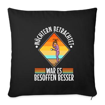 Mûrement réfléchi, il valait mieux l’ivre - Housse de coussin décorative 45 x 45 cm - noir - Devant