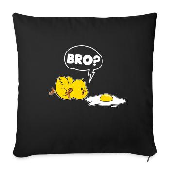 Funny chick and eggs - Sofa pillowcase 17,3'' x 17,3'' (45 x 45 cm) - black - Front