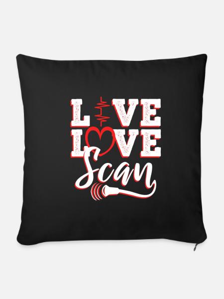 Live Love Scan - Sofakissenbezug 45 x 45 cm - Schwarz