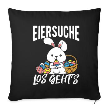 chasse aux œufs Let’s Go Pâques lapin de Pâques oeufs de Pâques Ki - Housse de coussin décorative 45 x 45 cm - noir - Devant