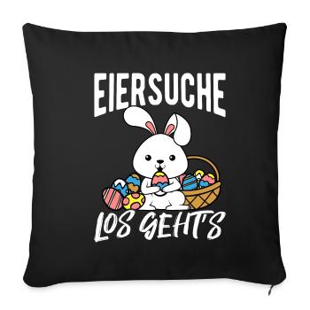 chasse aux œufs Let’s Go Lapin de Pâques de Pâques oeufs de Pâques Ge - Housse de coussin décorative 45 x 45 cm - noir - Devant