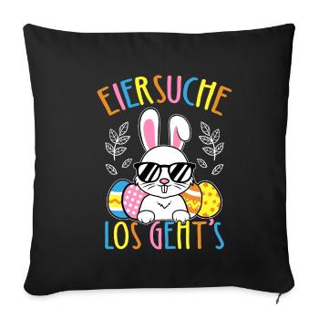 Egg Hunt Let's Go Easter Easter Bunny Easter Eggs Ki - Sofa pillowcase 17,3'' x 17,3'' (45 x 45 cm) - black - Front