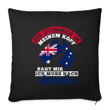 Australia Vacation Sun Beach Kangaroo Lover - Sofa pillowcase 17,3'' x 17,3'' (45 x 45 cm) - black - Front