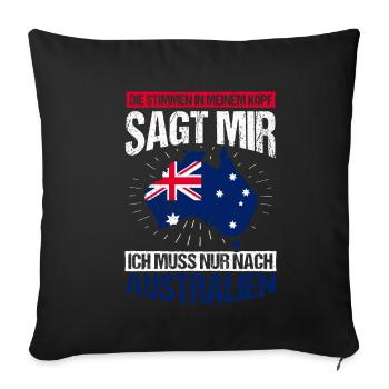 Australia Vacation Sun Beach Kangaroo Road Trip Fe - Sofa pillowcase 17,3'' x 17,3'' (45 x 45 cm) - black - Front