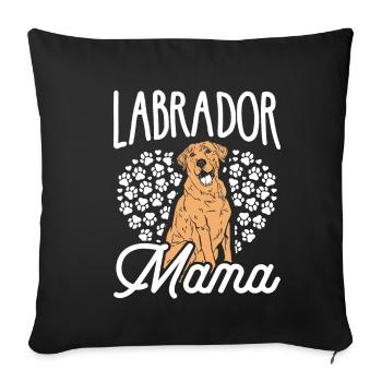 Labrador Maman chien Chien Maman Aller Se promener Favori - Housse de coussin décorative 45 x 45 cm - noir - Devant