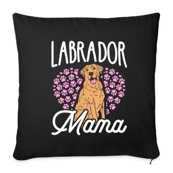 Labrador Maman Chien Maman Chien Maman Maman Marche Maman - Housse de coussin décorative 45 x 45 cm - noir - Devant