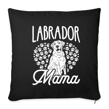 Labrador Maman Chien Maman Chien Maman Promenade Labrador - Housse de coussin décorative 45 x 45 cm - noir - Devant