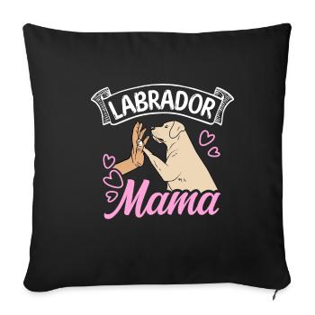 Labrador Maman chien Chien Maman Aller Se promener Favori - Housse de coussin décorative 45 x 45 cm - noir - Devant