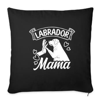 Labrador Maman Chien Maman Chien Maman Maman Marche Maman - Housse de coussin décorative 45 x 45 cm - noir - Devant
