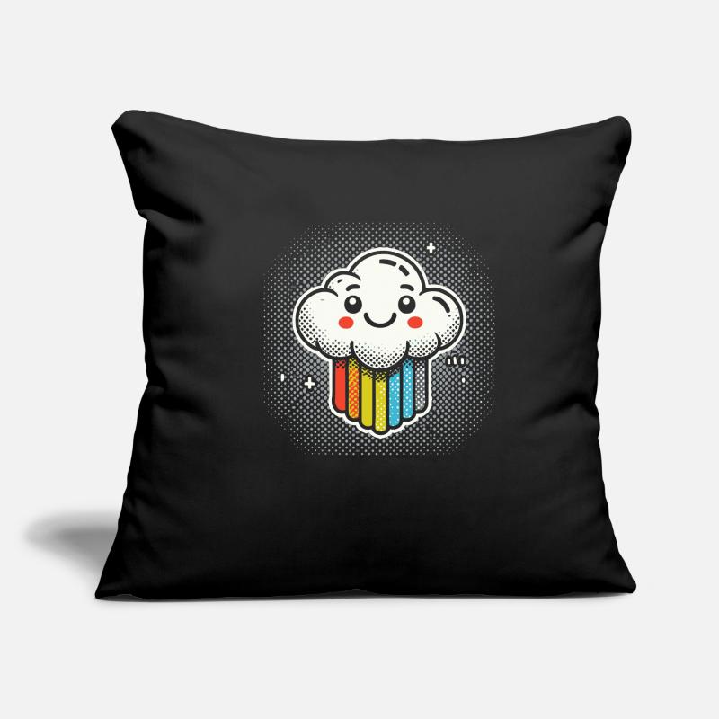 Laughing Cloud with Rainbow Comic Art Sofa pillowcase 17,3'' x 17,3'' (45 x 45 cm)