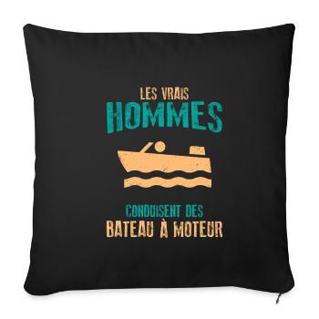 Motor Boat Jetski Captain Gift Boat - Sofa pillowcase 17,3'' x 17,3'' (45 x 45 cm) - black - Front