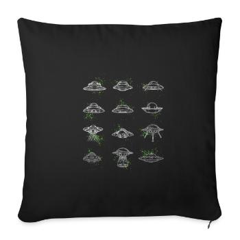 Alien Spaceship Sci-Fi Aliens Funny UFO - Sofa pillowcase 17,3'' x 17,3'' (45 x 45 cm) - black - Front