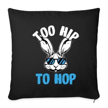 Trop branché pour sauter pour un amoureux des lapins - Housse de coussin décorative 45 x 45 cm - noir - Devant