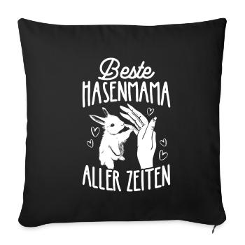 Meilleure maman lapin de tous les temps Lapin - Housse de coussin décorative 45 x 45 cm - noir - Devant