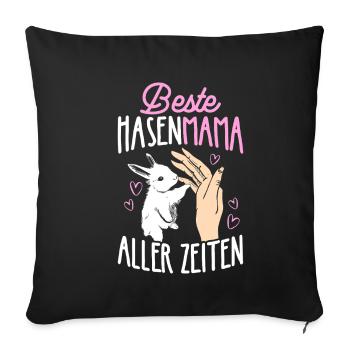 Best Bunny Mom Ever Bunny Rabbit Easter - Sofa pillowcase 17,3'' x 17,3'' (45 x 45 cm) - black - Front