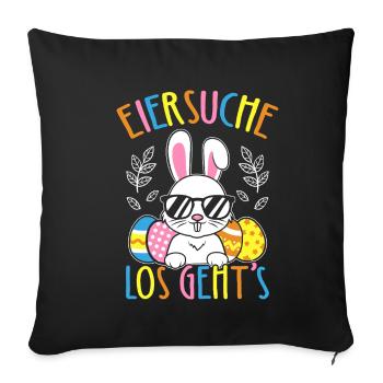 Egg Hunt Let's Go Easter Easter Bunny Easter Eggs - Sofa pillowcase 17,3'' x 17,3'' (45 x 45 cm) - black - Front