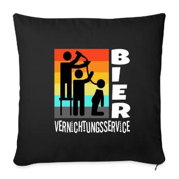 Beer Destruction Service - Sofa pillowcase 17,3'' x 17,3'' (45 x 45 cm) - black - Front