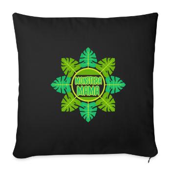 Monstera Mama - Sofa pillowcase 17,3'' x 17,3'' (45 x 45 cm) - black - Front