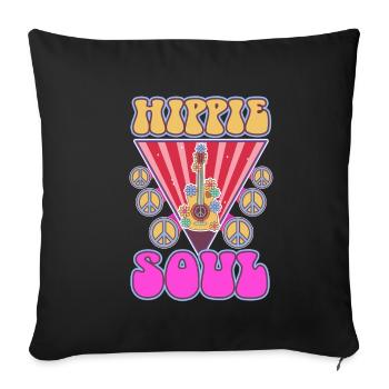 Âme hippie - Housse de coussin décorative 45 x 45 cm - noir - Devant