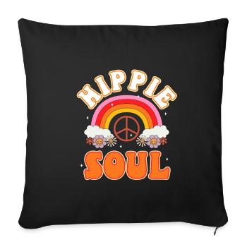 Âme hippie - Housse de coussin décorative 45 x 45 cm - noir - Devant