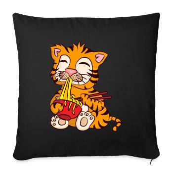 Ramen Life Motivation Tigre Motiv Shirt Ramen Noodle - Housse de coussin décorative 45 x 45 cm - noir - Devant