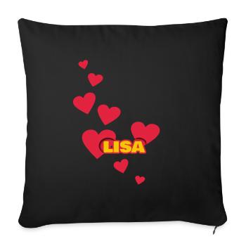 J'aime lisa - Housse de coussin décorative 45 x 45 cm - noir - Devant