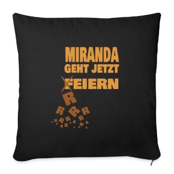 miranda - Sofakissenbezug 45 x 45 cm - Schwarz - Vorne
