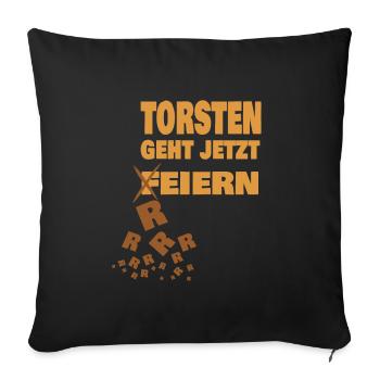 Feiern torsten Reiern Kotzen übergeben - Sofakissenbezug 45 x 45 cm - Schwarz - Vorne