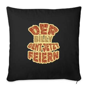 Vorname Billy - Sofakissenbezug 45 x 45 cm - Schwarz - Vorne