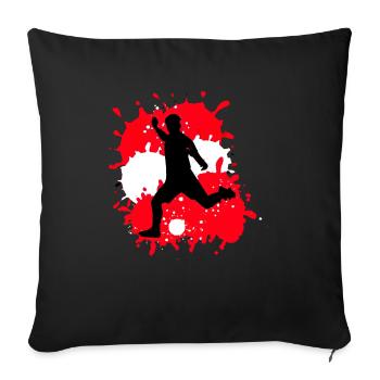 Football, Austria, Flag, Footballer - Sofa pillowcase 17,3'' x 17,3'' (45 x 45 cm) - black - Front