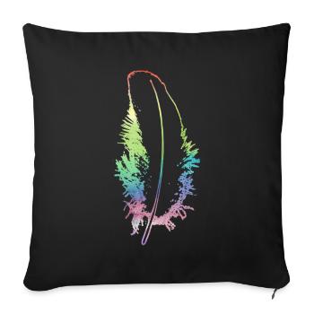 Beautiful motive in rainbow colored spring gift - Sofa pillowcase 17,3'' x 17,3'' (45 x 45 cm) - black - Front