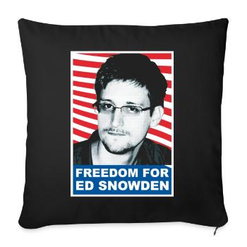 FREEDOM FOR EDWARD ED SNOWDEN 02 - Sofakissenbezug 45 x 45 cm - Schwarz - Vorne