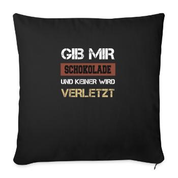 Chocolat grignoter bonbons sucre faim - Housse de coussin décorative 45 x 45 cm - noir - Devant