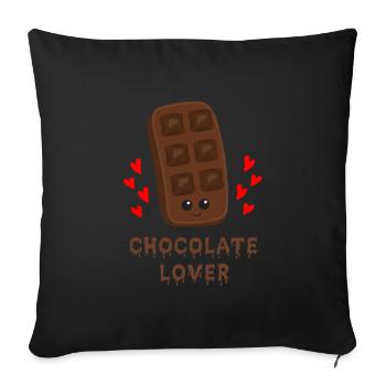 Chocolate - Sofa pillowcase 17,3'' x 17,3'' (45 x 45 cm) - black - Front