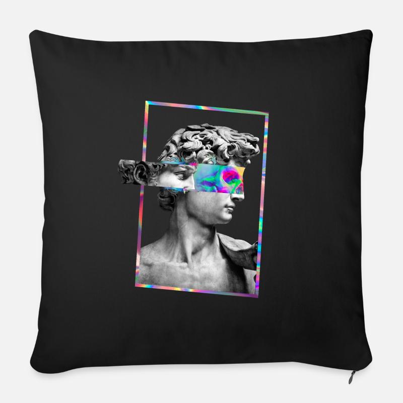 Crâne de David - Housse de coussin décorative 45 x 45 cm - noir