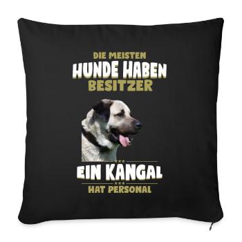Kangal Tshirt - Kangal Hund Shirt - Sofakissenbezug 45 x 45 cm - Schwarz - Vorne