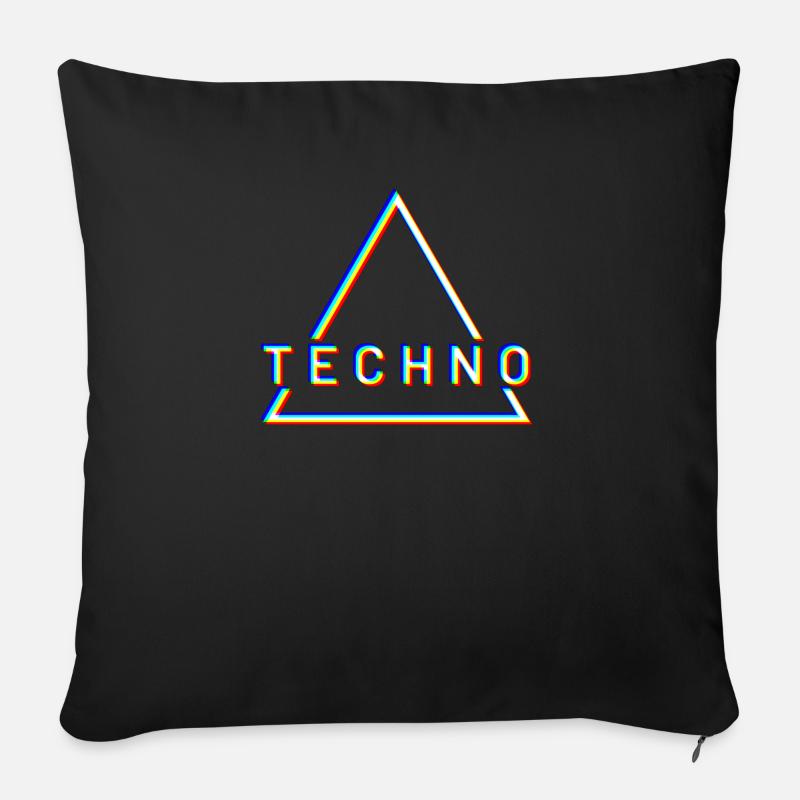 Techno - Sofakissenbezug 45 x 45 cm - Schwarz