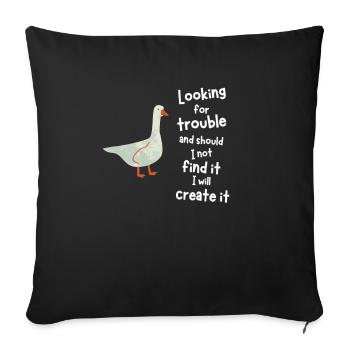 Goose Gaming Nature Bird Meme gift online - Sofa pillowcase 17,3'' x 17,3'' (45 x 45 cm) - black - Front
