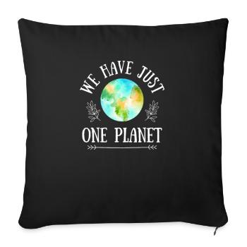Changement climatique Environnement Nature durable plastique écologique - Housse de coussin décorative 45 x 45 cm - noir - Devant